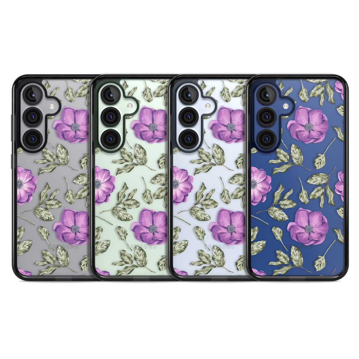 Purple Blossoms Transparent Floral