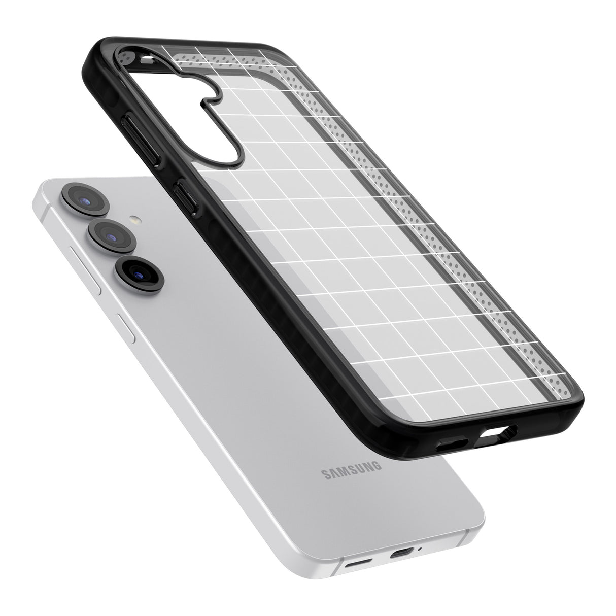 Simplistic Large Grid Pattern White (Transparent)