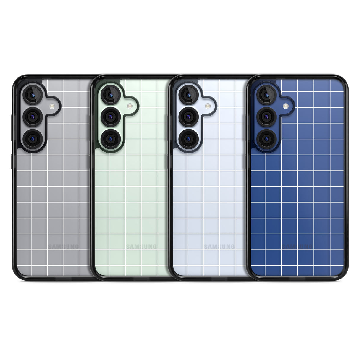 Simplistic Large Grid Pattern White (Transparent)