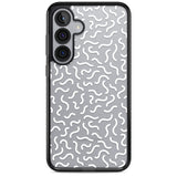 White Wavy Squiggles Memphis Retro Pattern Design