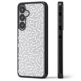 White Wavy Squiggles Memphis Retro Pattern Design