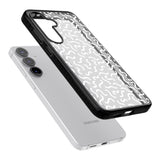 White Wavy Squiggles Memphis Retro Pattern Design