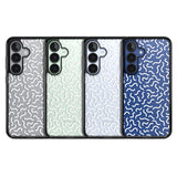 White Wavy Squiggles Memphis Retro Pattern Design