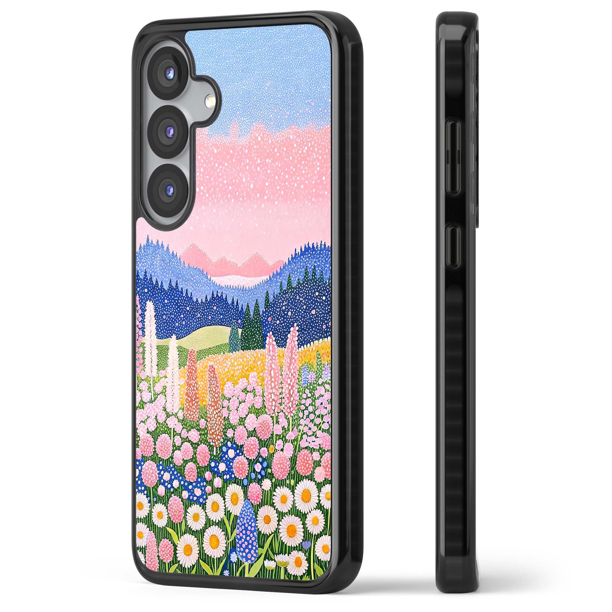 Valley Horizon cottagecore iPhone case | Black Impact case for Samsung Galaxy S25, Samsung Galaxy S25 Plus