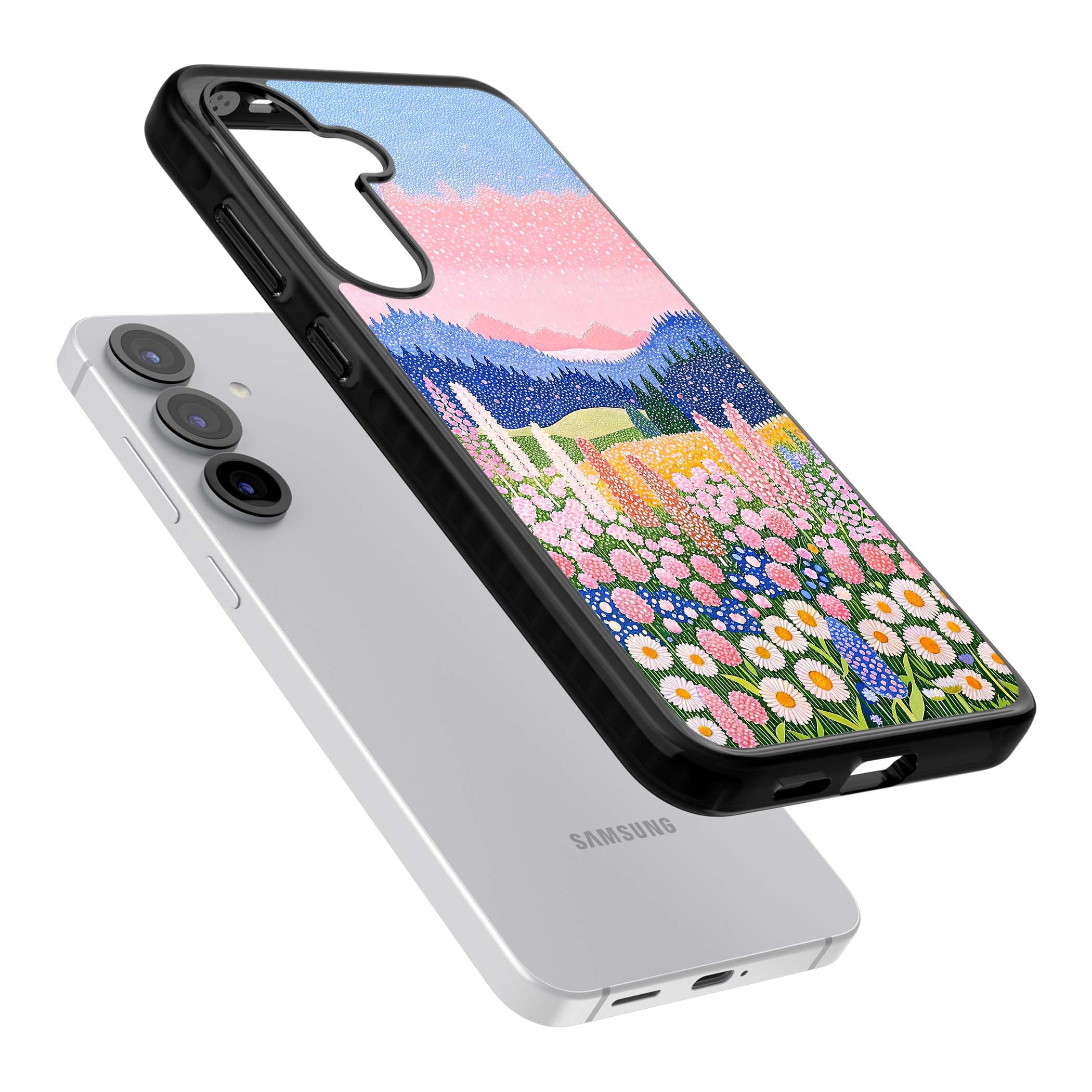 Valley Horizon cottagecore iPhone case | Black Impact case for Samsung Galaxy S25, Samsung Galaxy S25 Plus