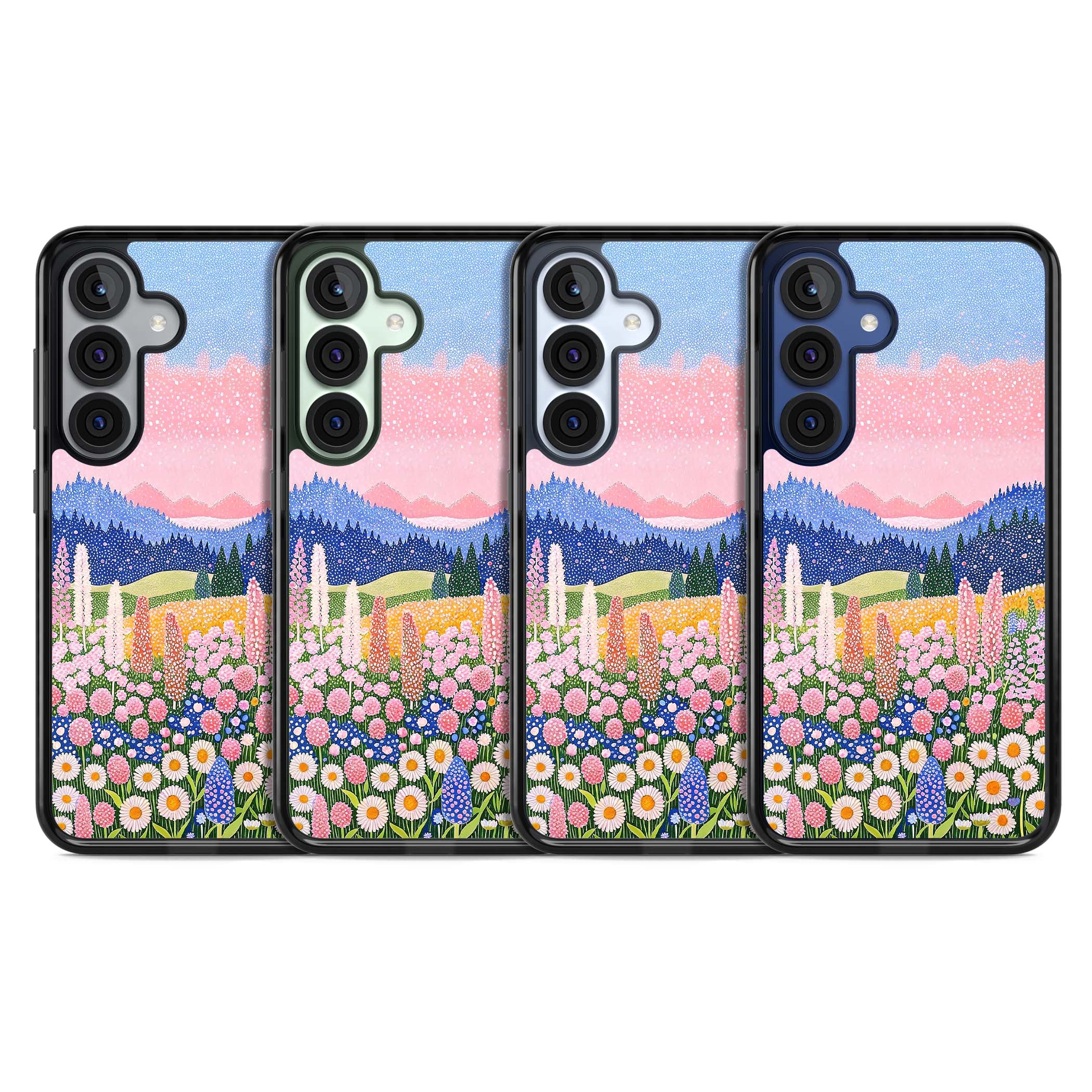 Valley Horizon cottagecore iPhone case | Black Impact case for Samsung Galaxy S25, Samsung Galaxy S25 Plus