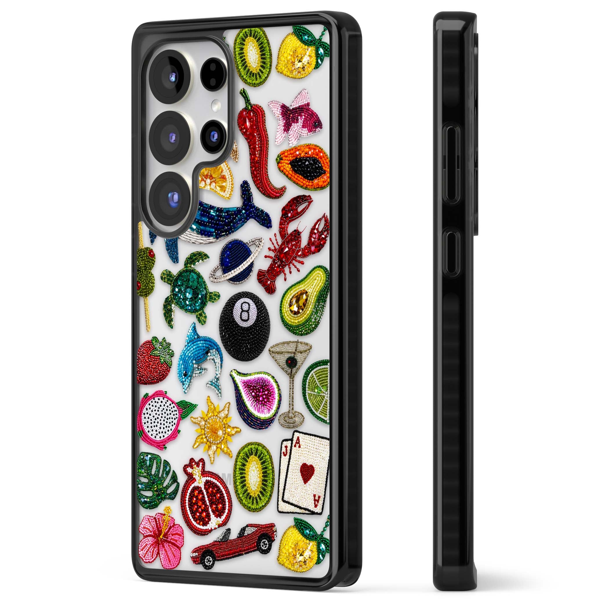 Beaded Mix cute iPhone case | Black Impact case for Samsung Galaxy S25 Ultra