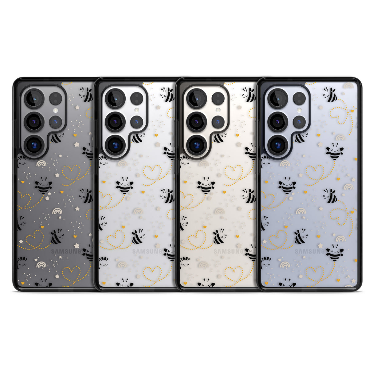 Sweet as Honey Patterns: Bees & Hearts (Clear)