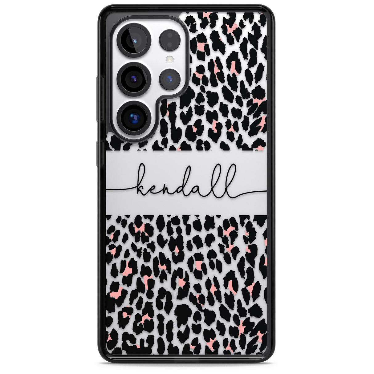 Personalised Pink & Cursive Leopard Spots