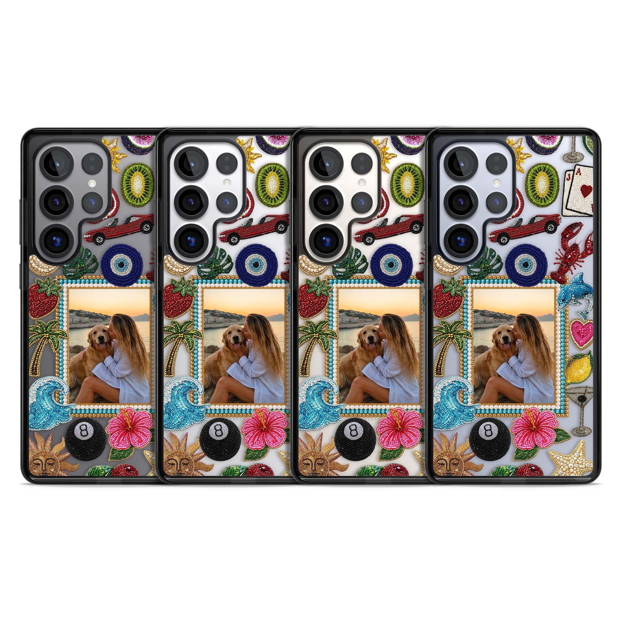 Beaded Photo coastal iPhone case | Black Impact case for Samsung Galaxy S25 Ultra