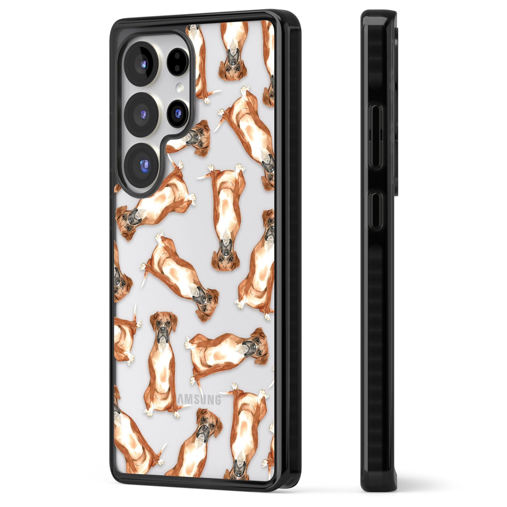 Boxer Watercolor Dog Pattern