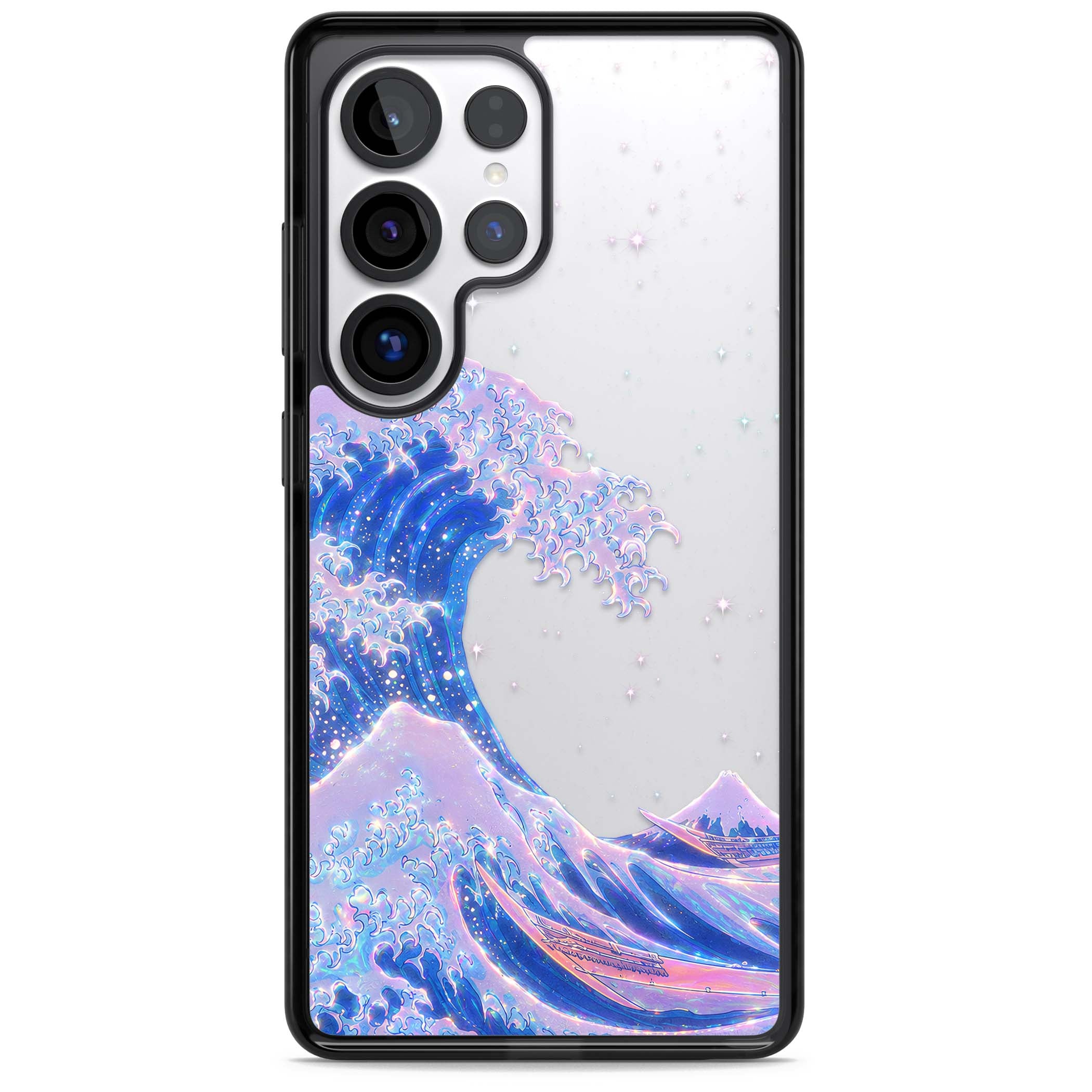 The Great Wave In Opal japanese iPhone case | Black Impact case for Samsung Galaxy S25 Ultra