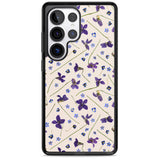 Violet Floral Pattern Design - Cream