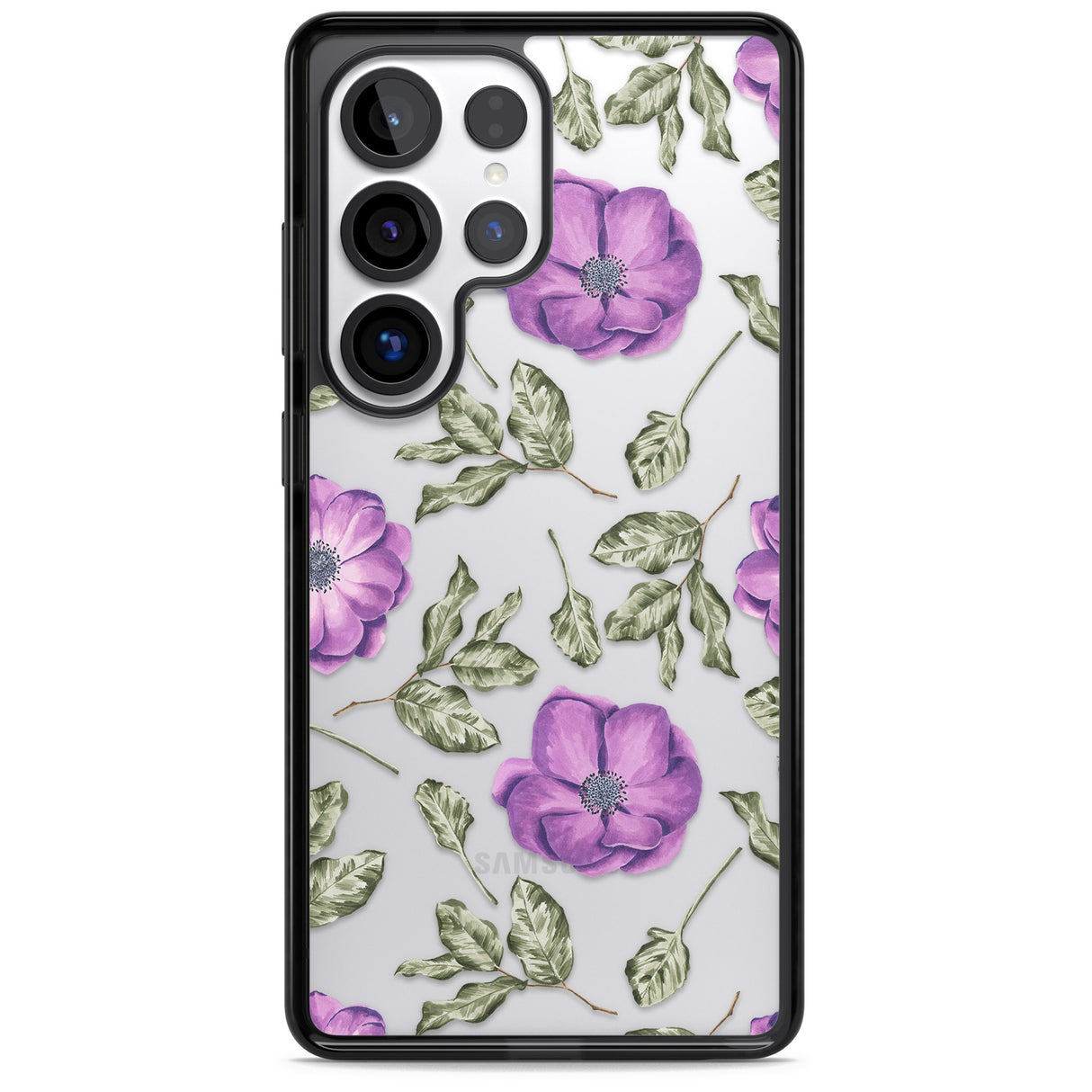 Purple Blossoms Transparent Floral