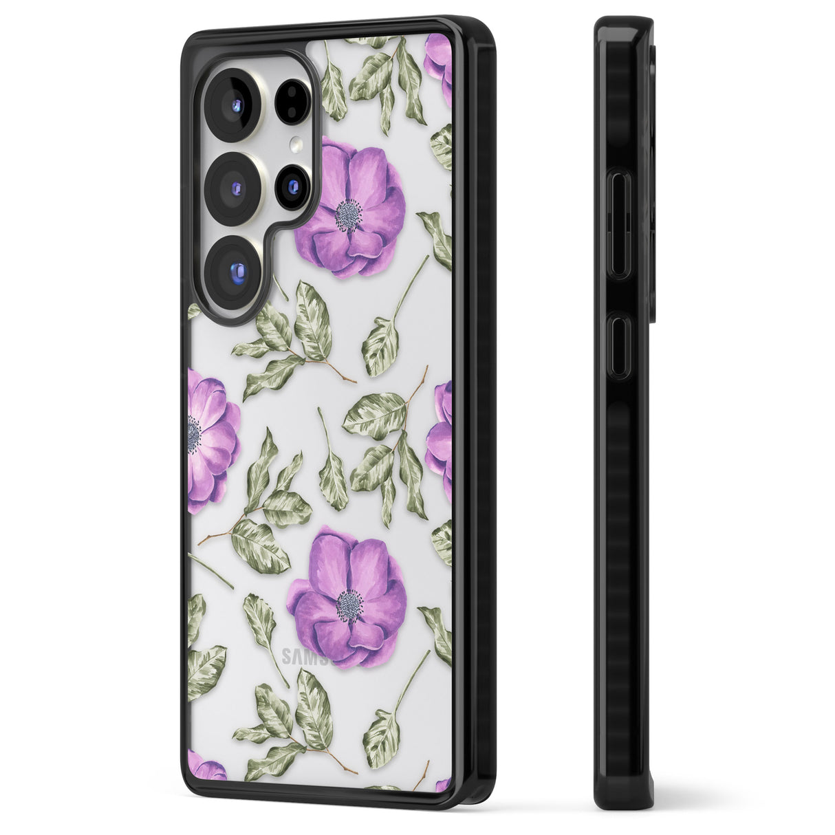 Purple Blossoms Transparent Floral