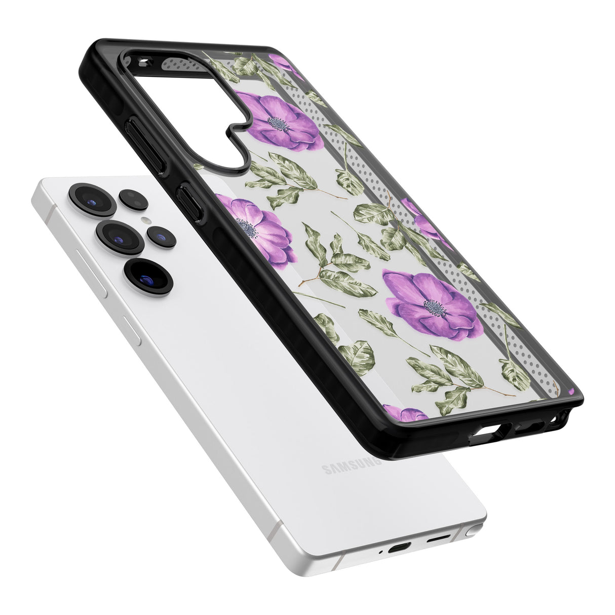 Purple Blossoms Transparent Floral