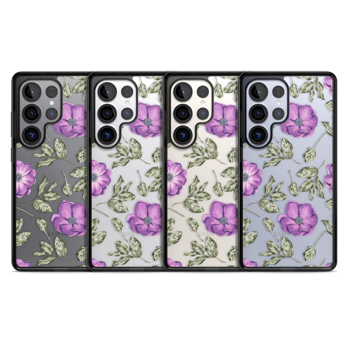 Purple Blossoms Transparent Floral