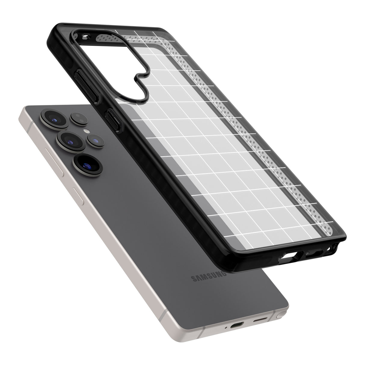 Simplistic Large Grid Pattern White (Transparent)
