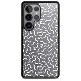 White Wavy Squiggles Memphis Retro Pattern Design