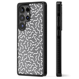 White Wavy Squiggles Memphis Retro Pattern Design