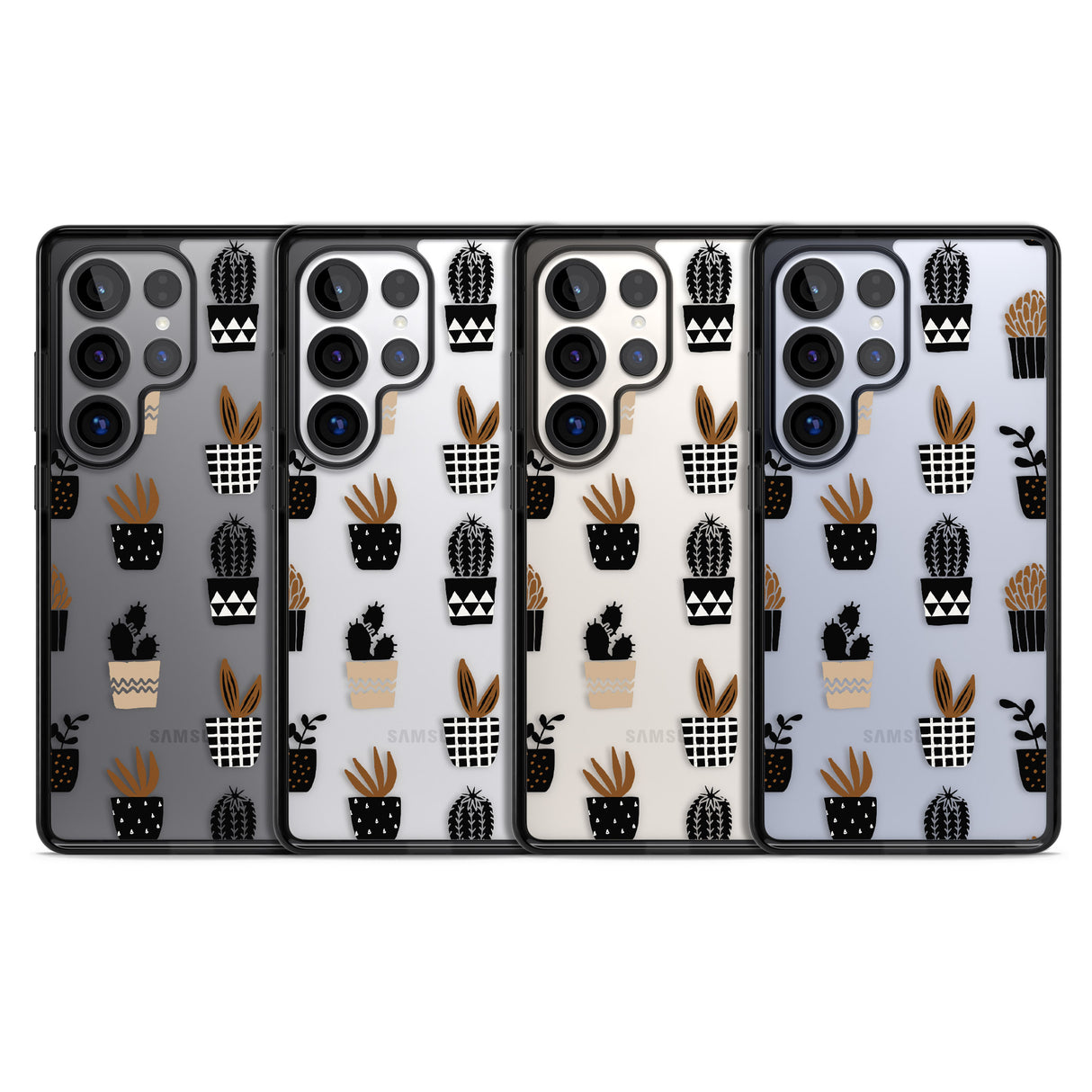 Large Mixed Plants Pattern - Clear