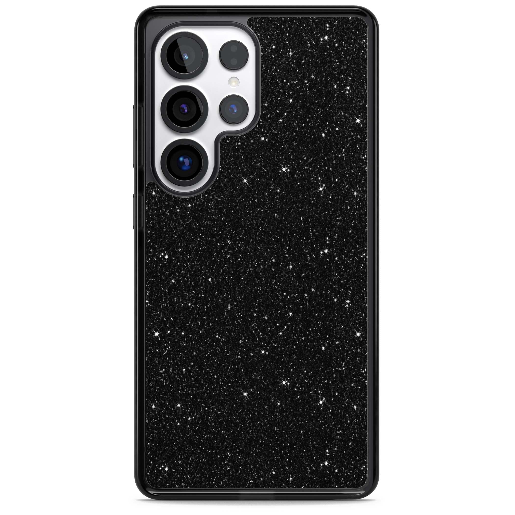 Black Glitter black glitter iPhone case featuring an all-over sparkly shimmer pattern on a jet black base | Black Impact case for Samsung Galaxy S25 Ultra