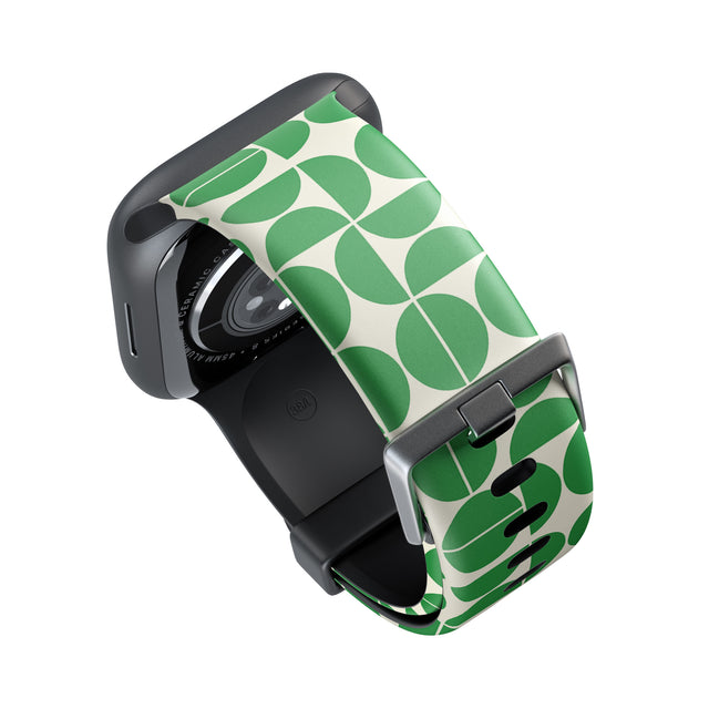 Retro Green Circles Apple Watch Strap - 38mm / 40mm / 41mm