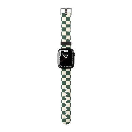 Green & Cream Wavy Check Apple Watch Strap - 38mm / 40mm / 41mm