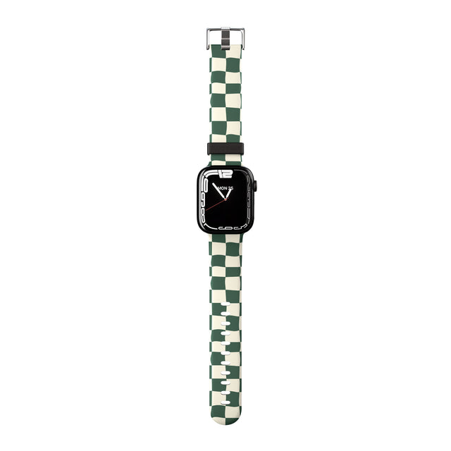 Green & Cream Wavy Check Apple Watch Strap - 38mm / 40mm / 41mm