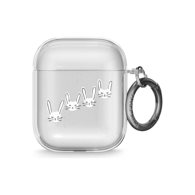 White Bunny Faces AirPods Case (2nd Generation)