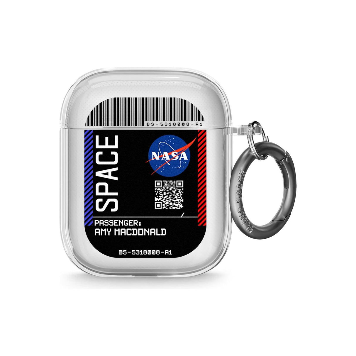 Personalised NASA Boarding Pass (Dark) AirPods Case (2nd Generation)