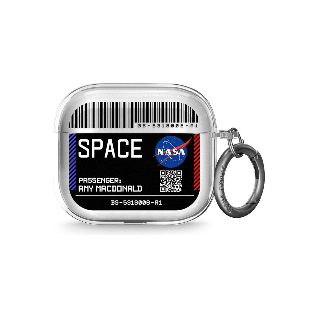 Personalised NASA Boarding Pass (Dark) AirPods Case (3rd Generation)