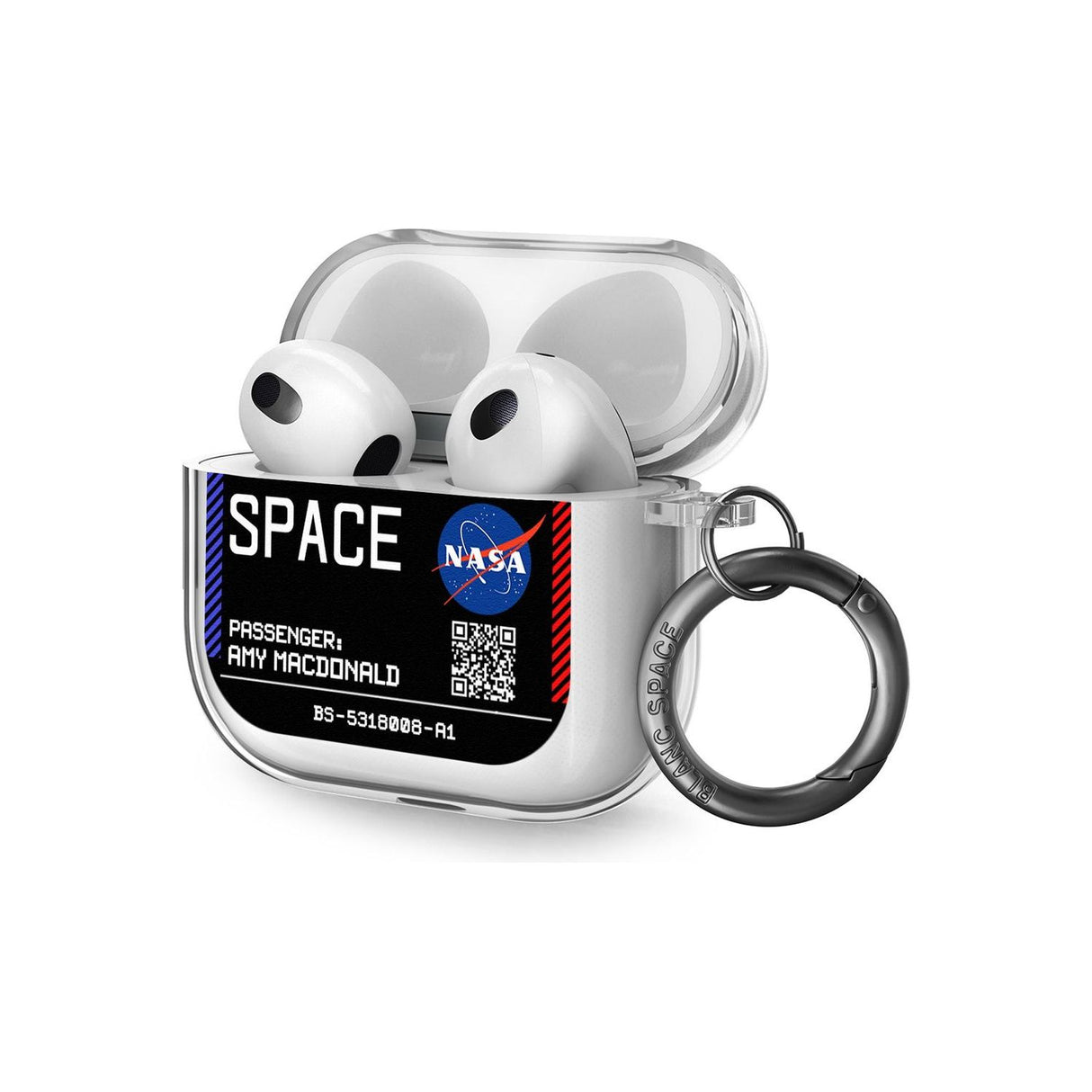 Personalised NASA Boarding Pass (Dark) AirPods Case (3rd Generation)