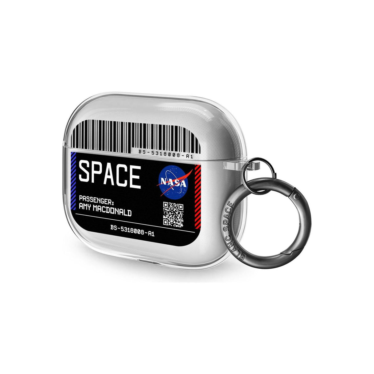 Personalised NASA Boarding Pass (Dark) AirPods Pro Case