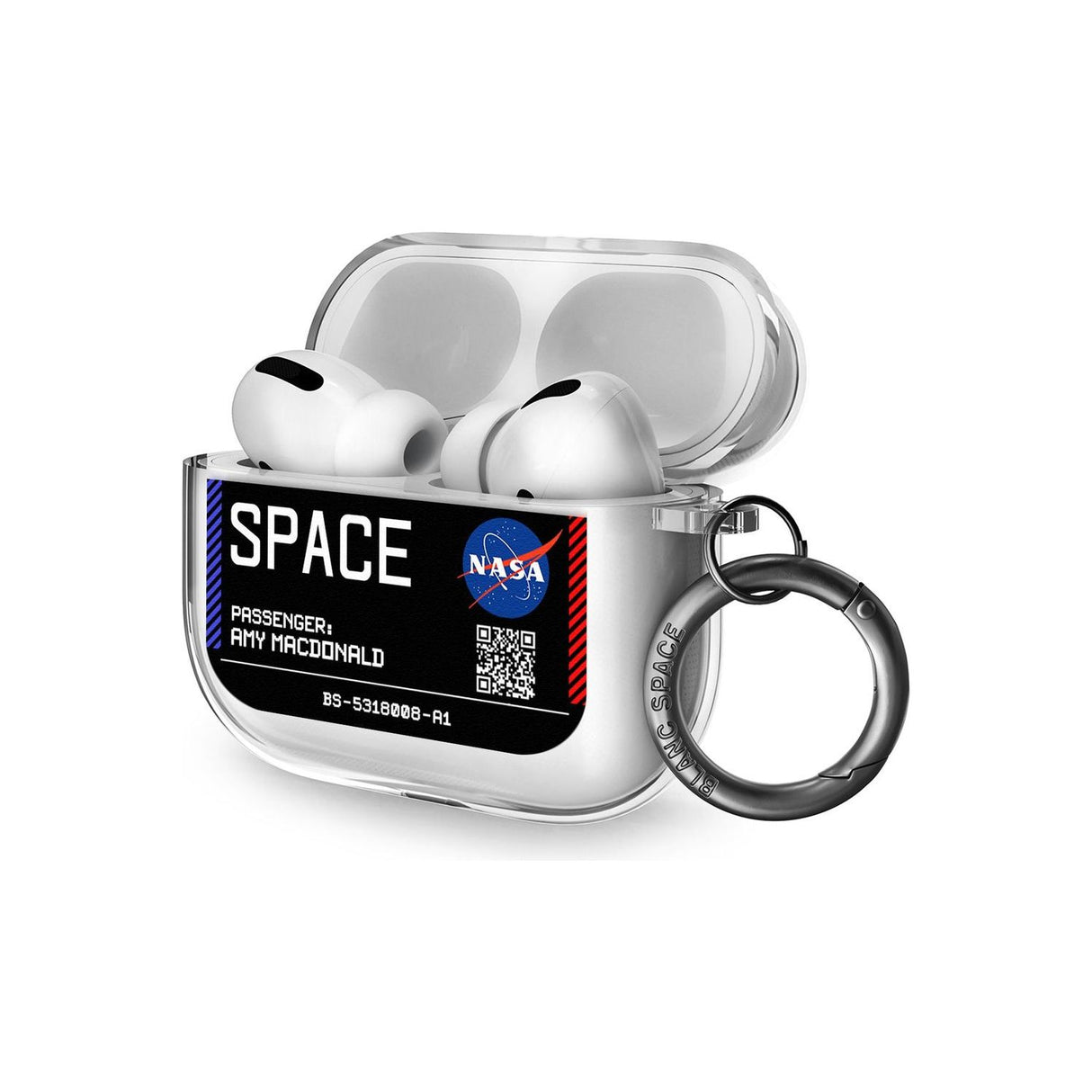 Personalised NASA Boarding Pass (Dark) AirPods Pro Case