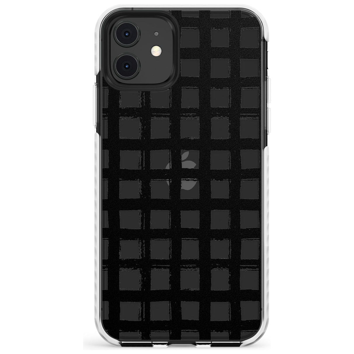 Messy Black Grid - Clear Slim TPU Phone Case for iPhone 11