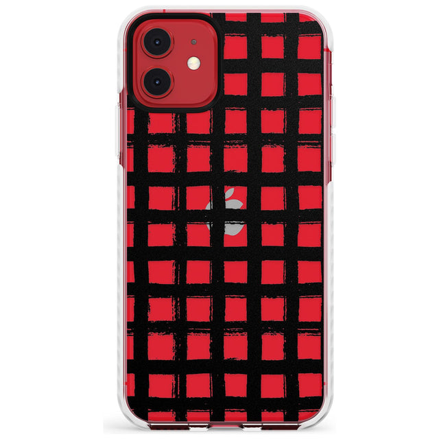 Messy Black Grid - Clear Slim TPU Phone Case for iPhone 11