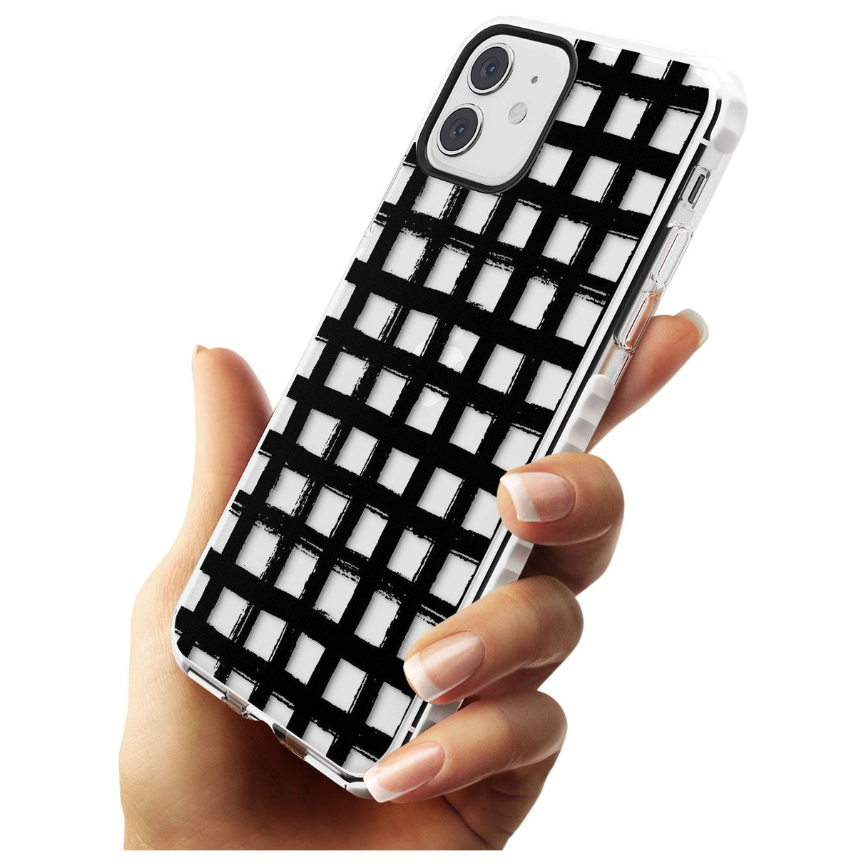 Messy Black Grid - Clear Slim TPU Phone Case for iPhone 11