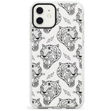 Black Tiger Roar Pattern Impact Phone Case for iPhone 11