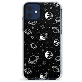 Outer Space Outlines: White on Black Slim TPU Phone Case for iPhone 11