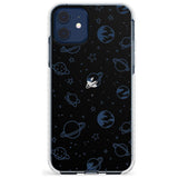 Outer Space Outlines: Clear on Black Slim TPU Phone Case for iPhone 11