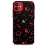 Outer Space Outlines: Clear on Black Slim TPU Phone Case for iPhone 11