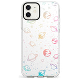 Outer Space Outlines: Pastels on White Slim TPU Phone Case for iPhone 11