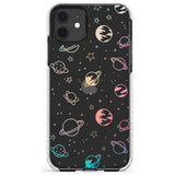 Outer Space Outlines: Pastels on Clear Slim TPU Phone Case for iPhone 11