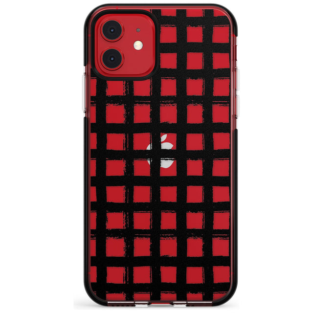 Messy Black Grid - Clear Pink Fade Impact Phone Case for iPhone 11 Pro Max