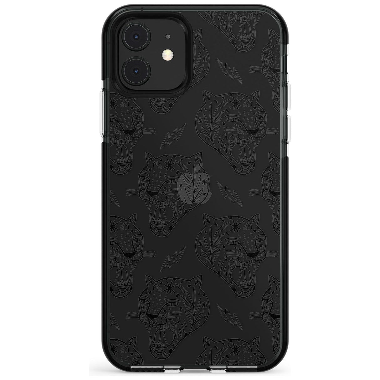 Black Tiger Roar Pattern Black Impact Phone Case for iPhone 11 Pro Max