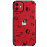 Outer Space Outlines: Black on Clear Pink Fade Impact Phone Case for iPhone 11 Pro Max