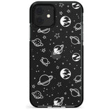 Outer Space Outlines: White on Clear Pink Fade Impact Phone Case for iPhone 11 Pro Max