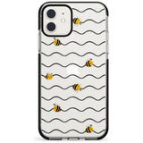 Sweet as Honey Patterns: Bees & Stripes (Clear) Black Impact Phone Case for iPhone 11