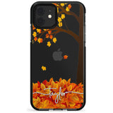 Personalised Autumn Leaves Black Impact Phone Case for iPhone 11 Pro Max